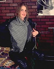 This mature biker chick gives you a striptease